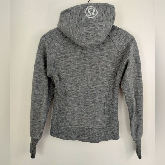 Lululemon Scuba Hoodie Size 2 Gray Full Zip Fitted Pockets Hooded Gym Athletic - Picture 9 of 12